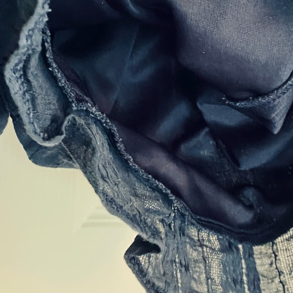 NWOT cotton navy romper - Picture 4 of 5